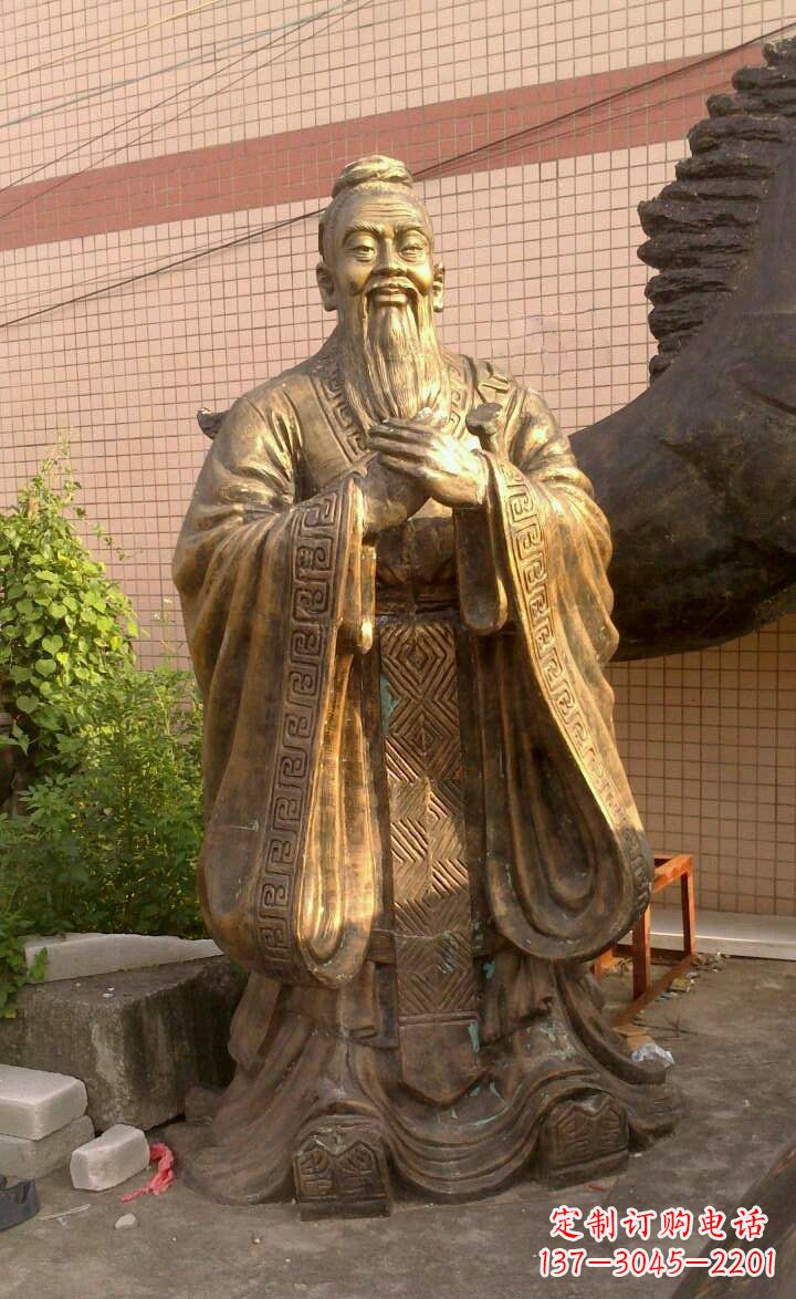 烟台校园孔子像人物铜雕