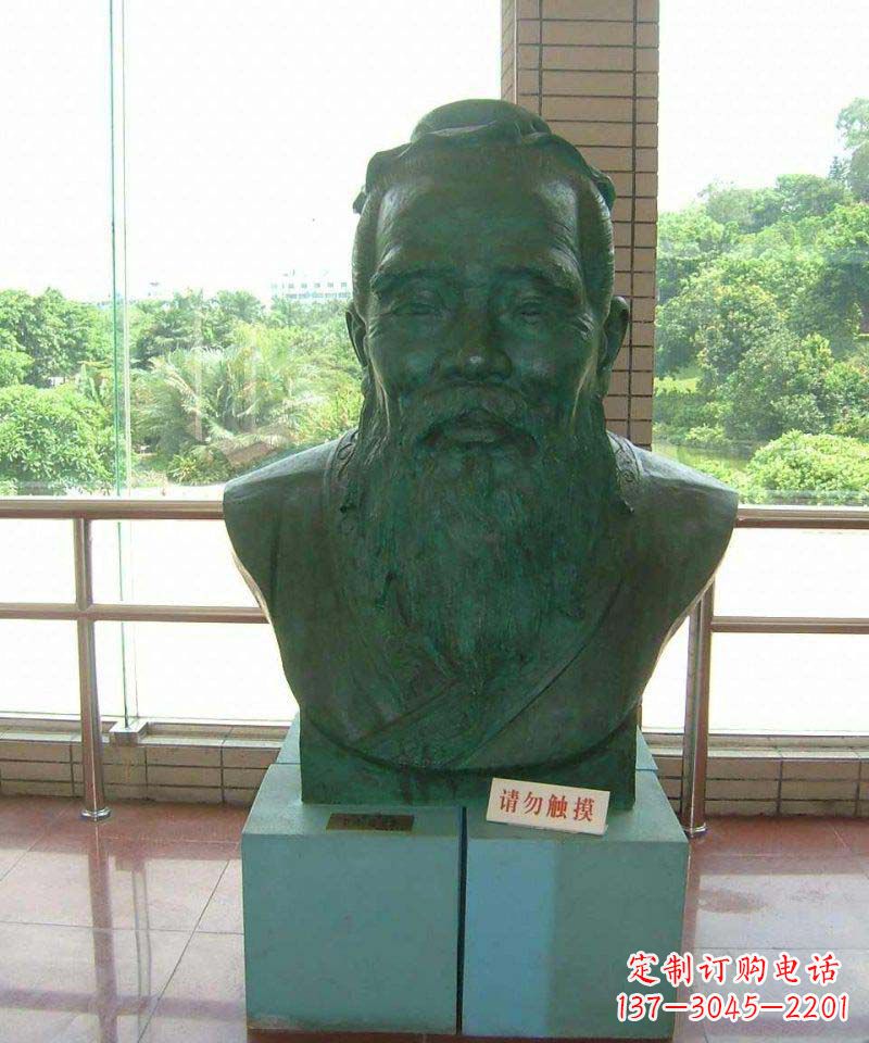 烟台校园孔子胸像名人铜雕