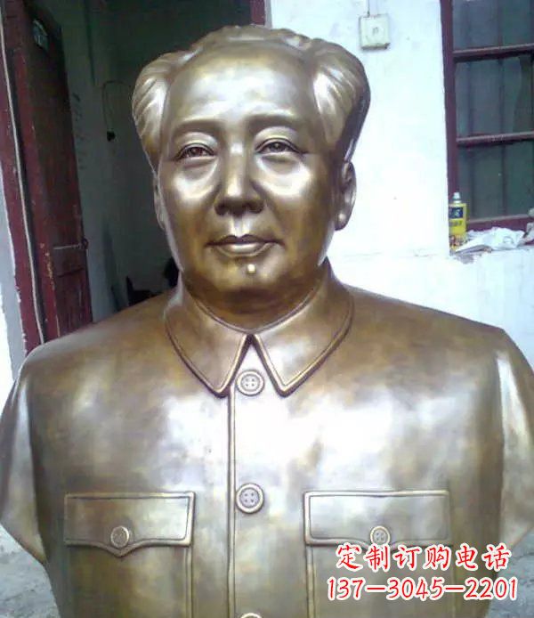 烟台校园毛主席胸像伟人铜雕