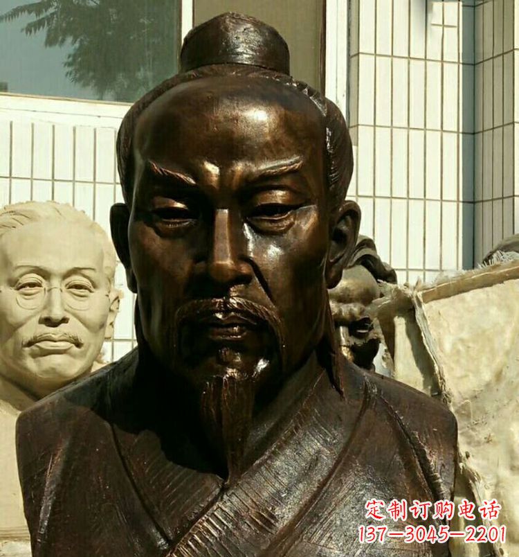 烟台校园孟子胸像铜雕