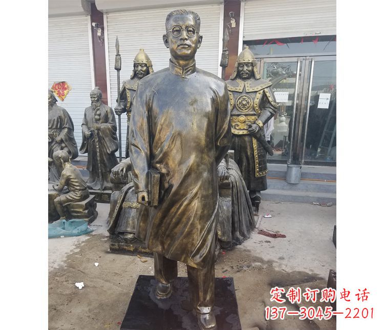 烟台校园名人立式陶行知铜雕