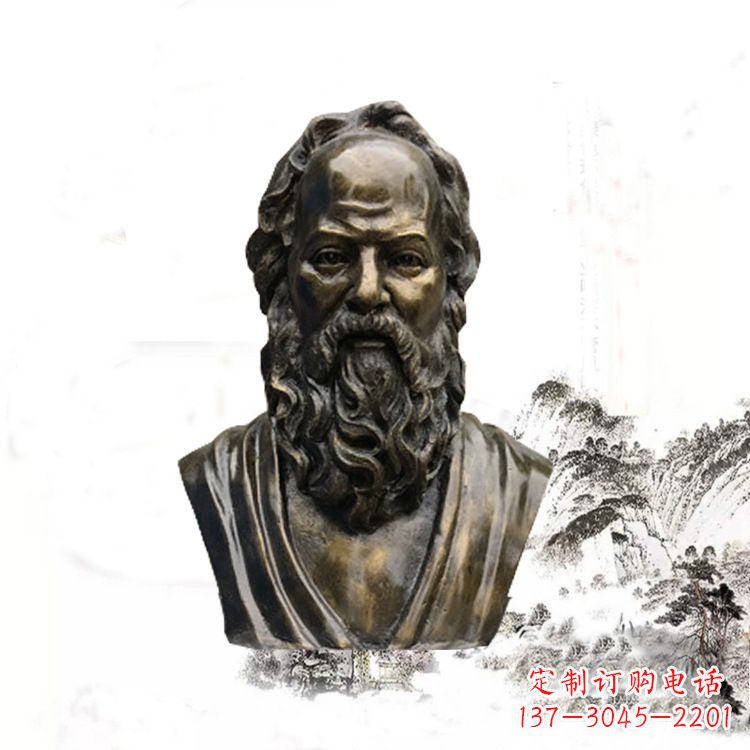 烟台校园名人苏格拉底头像雕塑