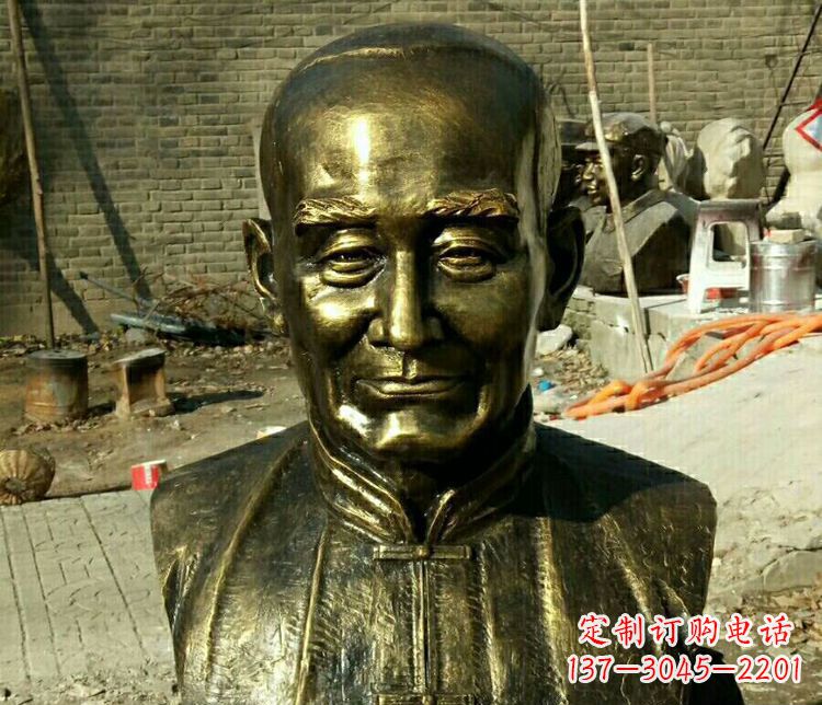 烟台校园名人叶圣陶胸像铜雕