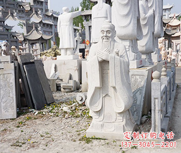 烟台校园人物孔子石雕 (3)