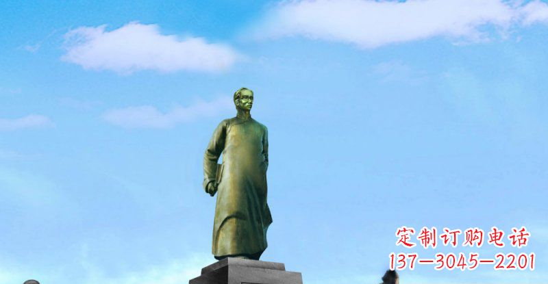 烟台校园朱自清近代名人铜雕