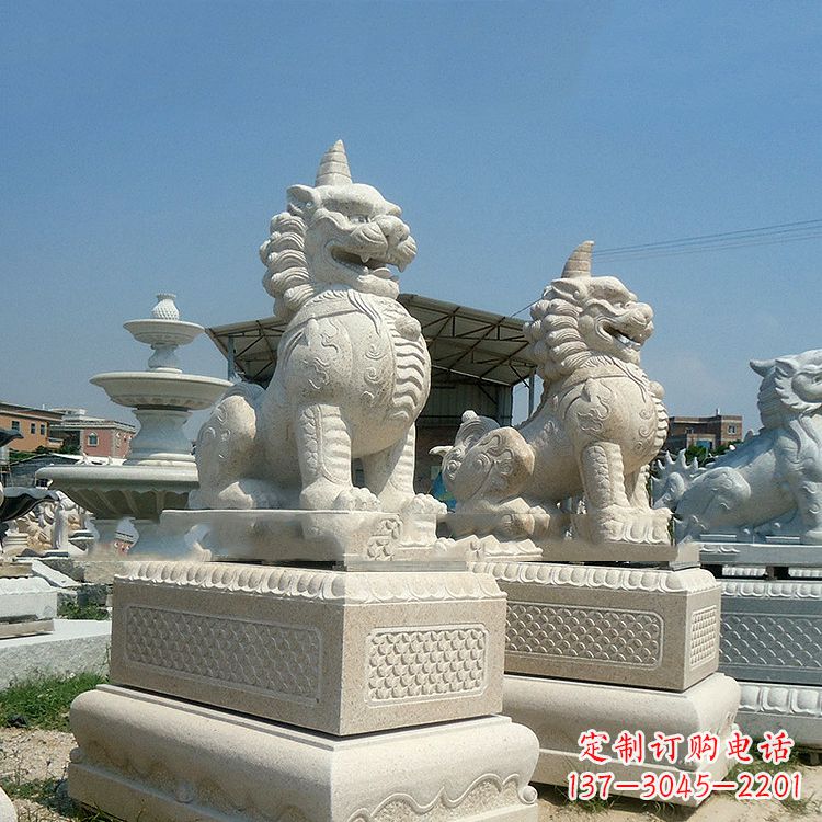 烟台獬豸 石雕 独角兽-法院大门神兽雕塑