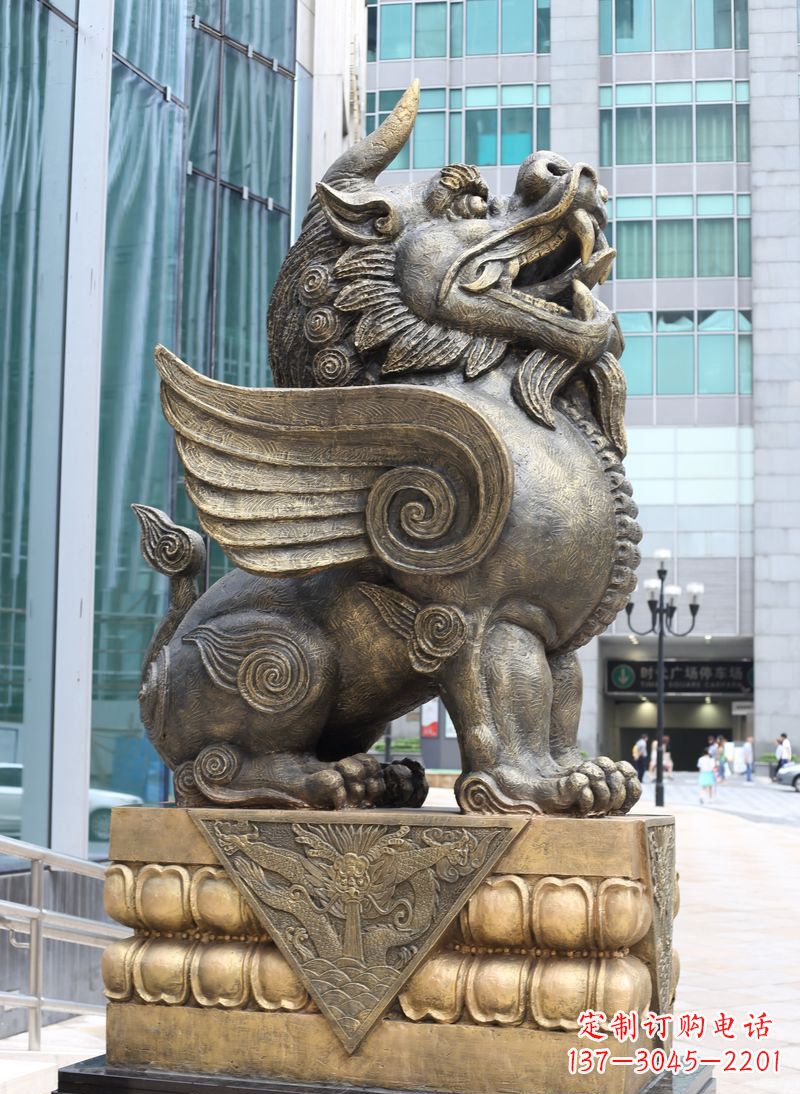 烟台獬豸法院独角兽铜雕