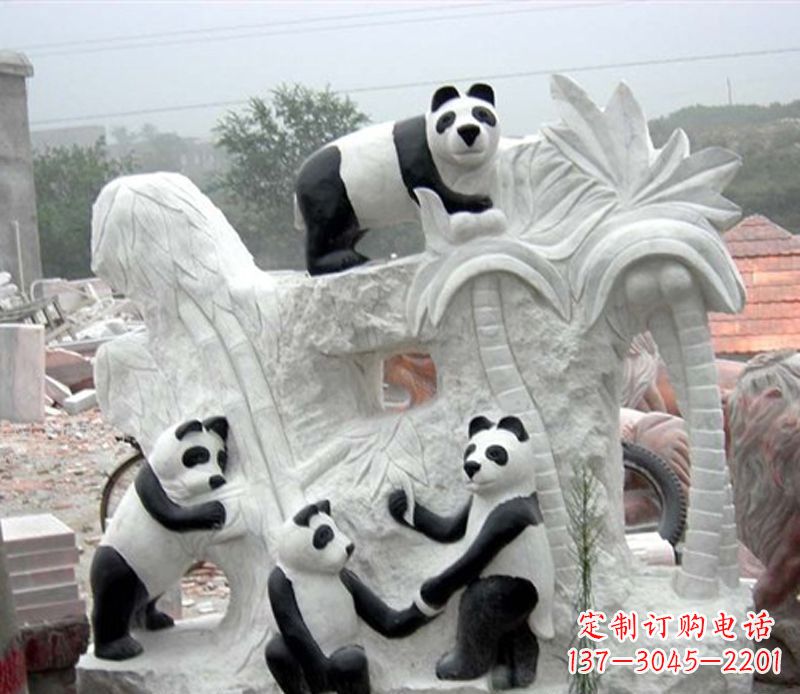 烟台熊猫动物景观石雕