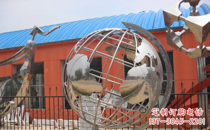 烟台学校不锈钢地球仪雕塑