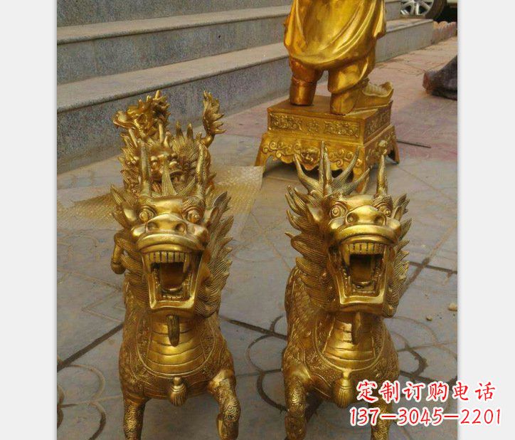 烟台银行铜雕麒麟雕塑