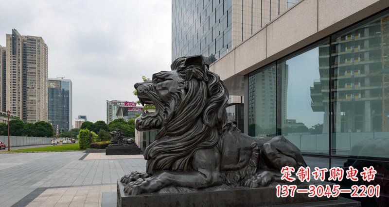 烟台银行铜狮子汇丰狮铜雕