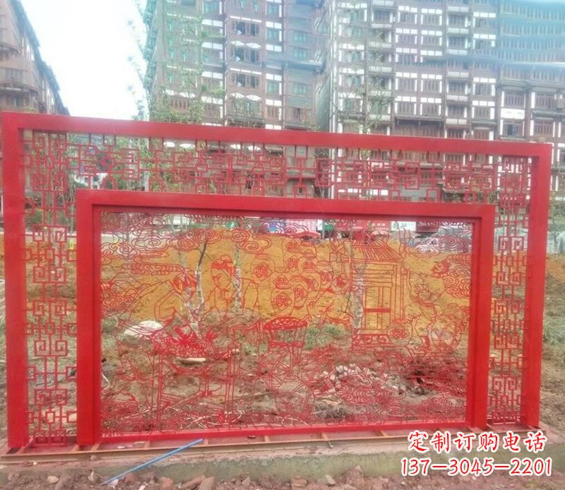 烟台迎春福字剪纸雕塑