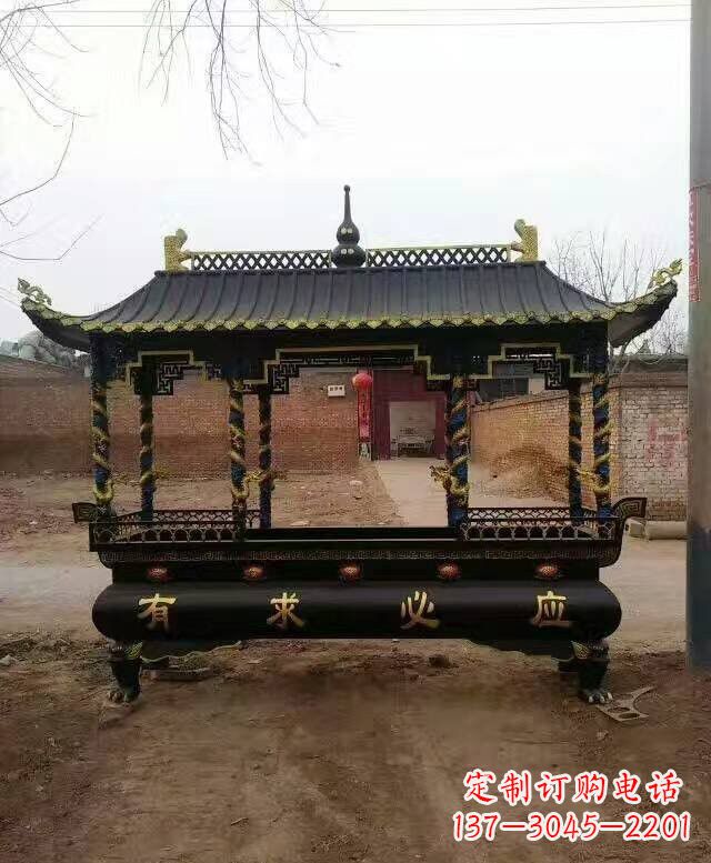 烟台有求必应方形香炉铜雕