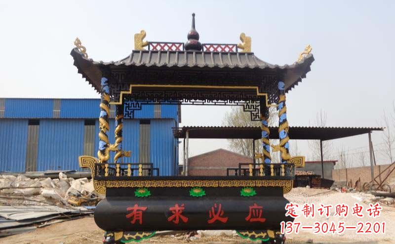烟台有求必应香炉寺庙铜雕