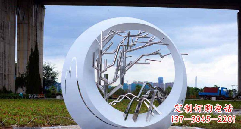 烟台园林不锈钢抽象树枝雕塑