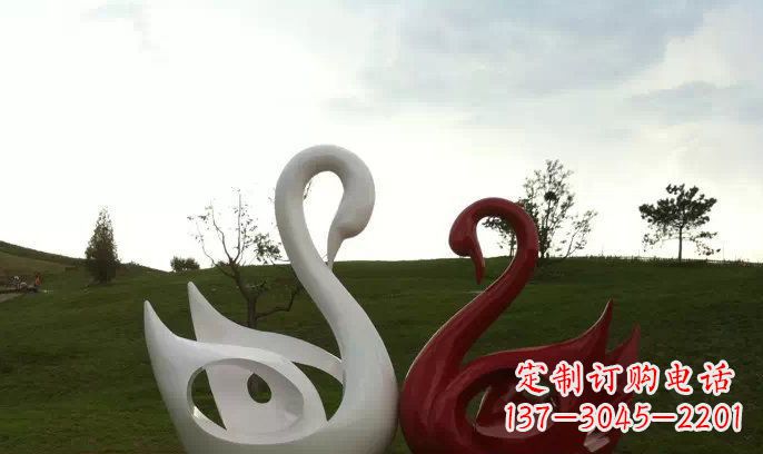 烟台园林不锈钢抽象天鹅雕塑