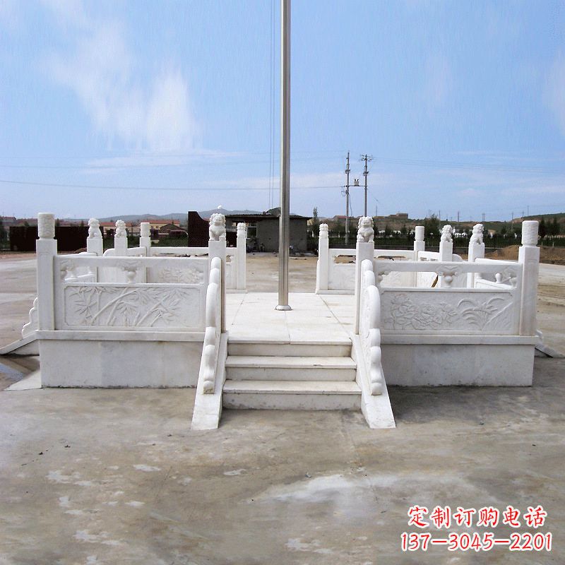 烟台园林广场升旗台汉白玉石雕国旗台