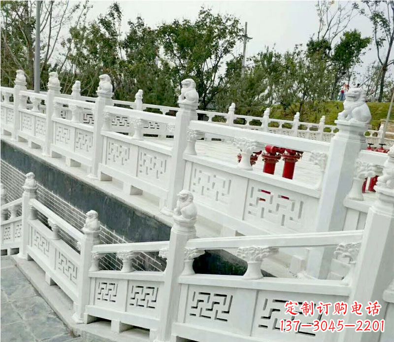 烟台园林汉白玉栏板景观石雕 (2)