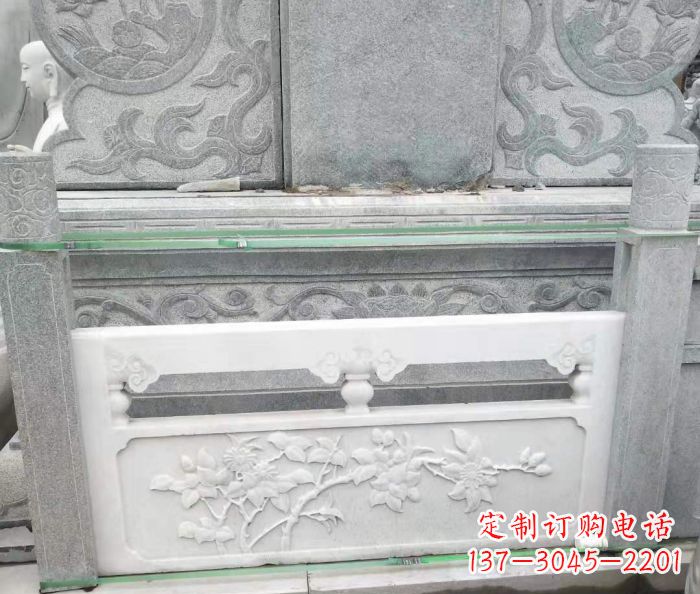 烟台园林汉白玉石浮雕栏板 (3)