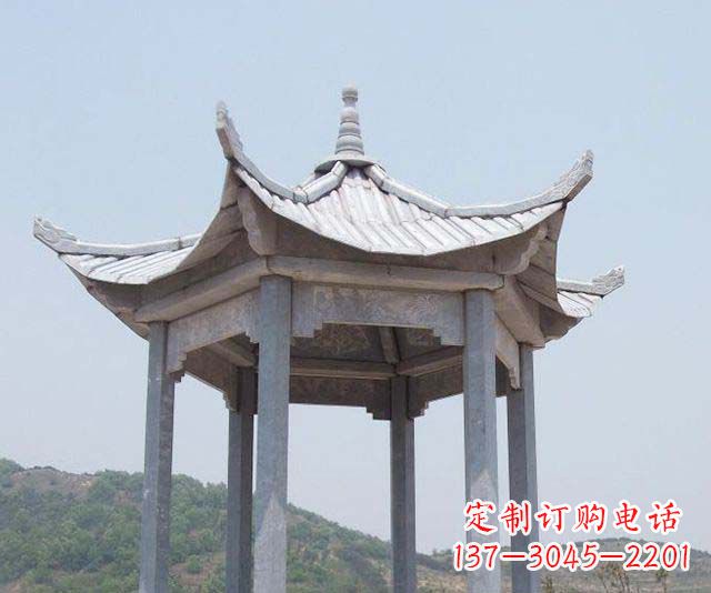烟台园林景观单层石雕凉亭 (2)