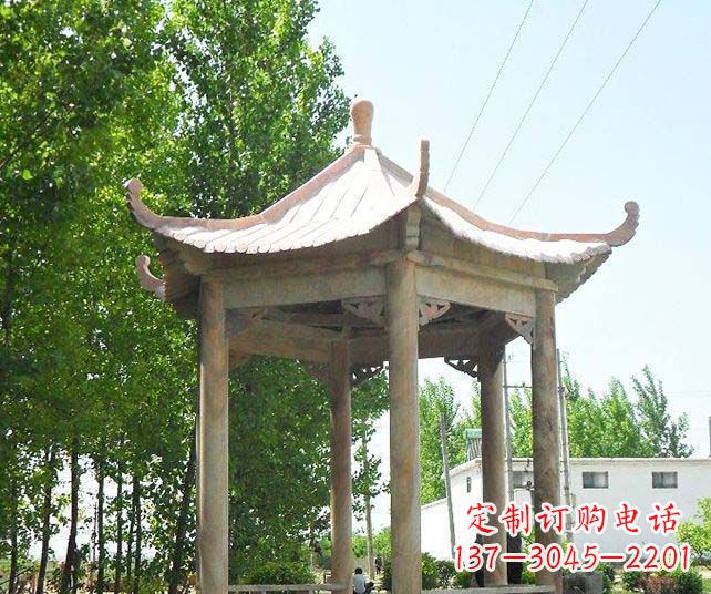 烟台园林景观单层石雕凉亭