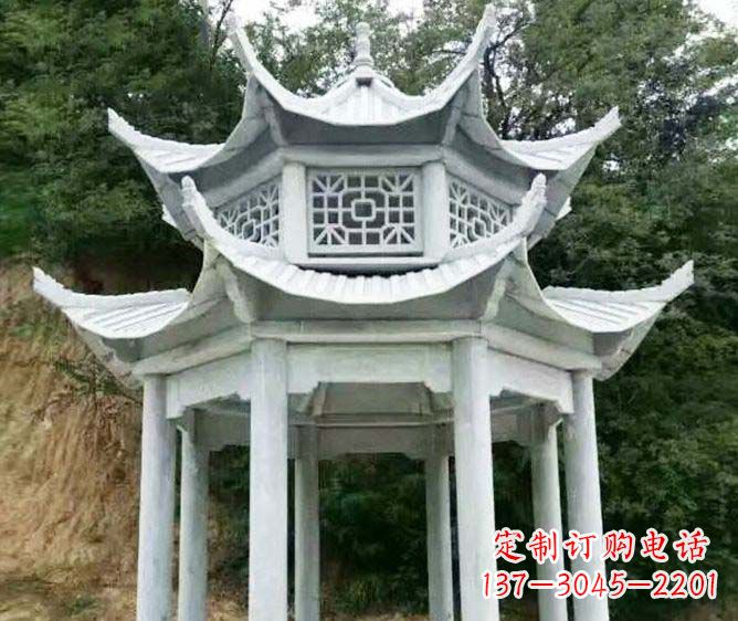 烟台园林景观多层凉亭石雕