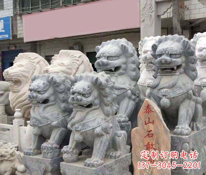 烟台园林景观仿古狮子石雕