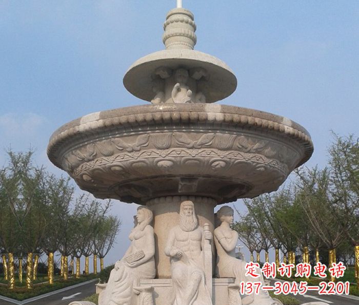 烟台园林景观西方人物喷泉石雕 (2)