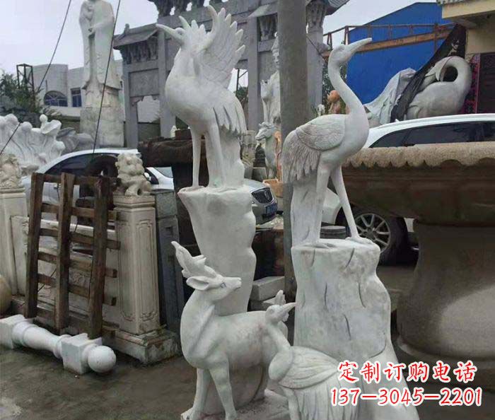 烟台园林景观仙鹤石雕