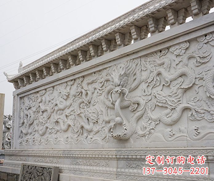 烟台园林九龙壁石雕影壁 (5)