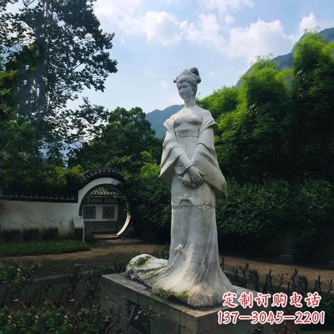 烟台园林历史名人塑像王昭君汉白玉雕塑