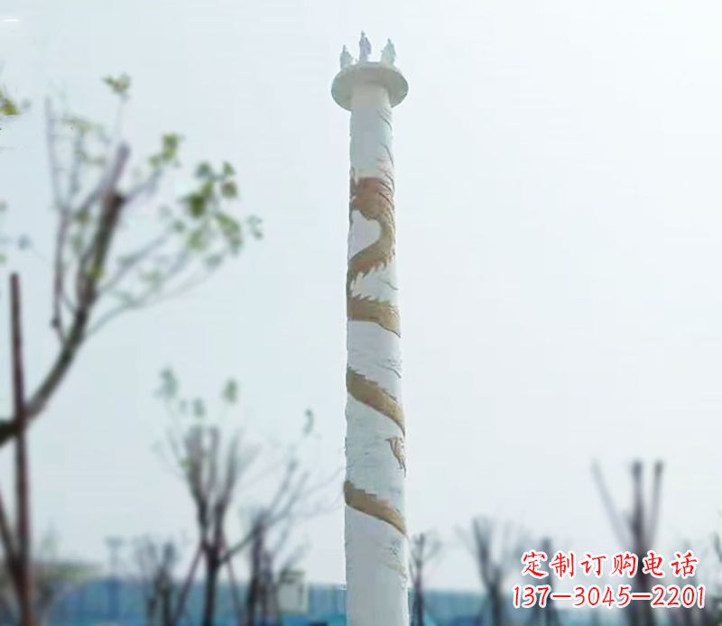 烟台园林龙柱景观不锈钢