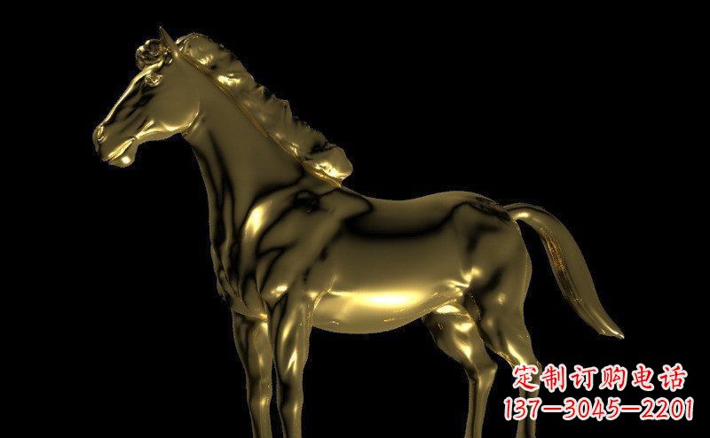 烟台园林马动物景观铜雕