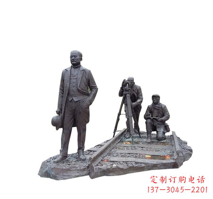 烟台詹天佑铜雕