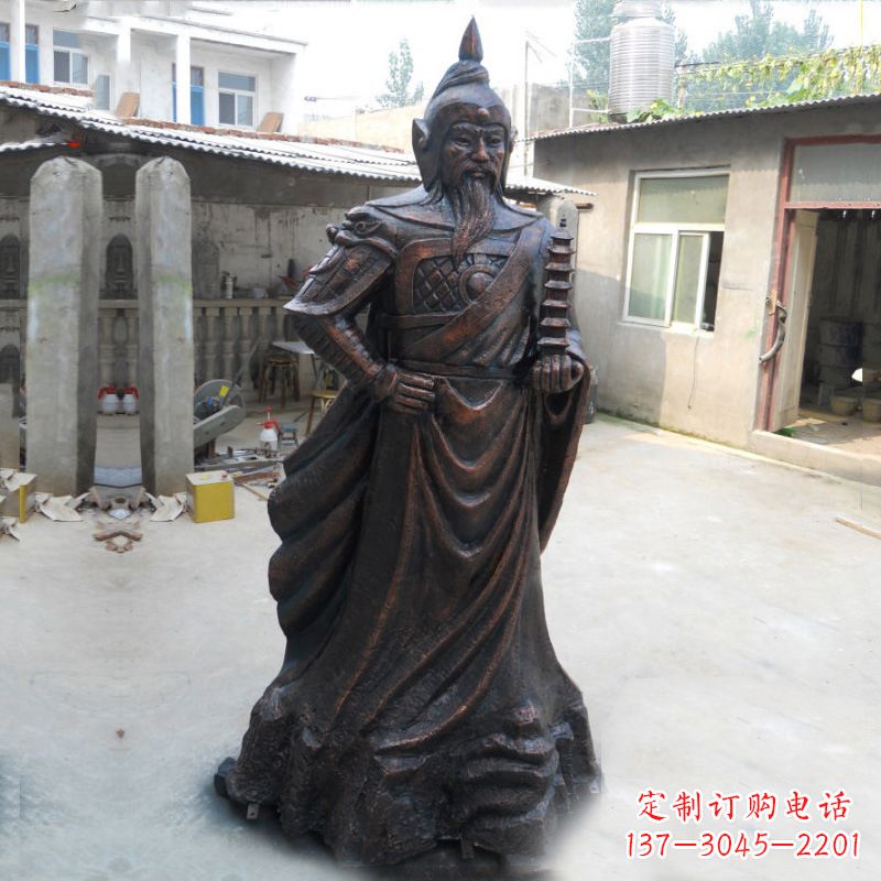 烟台战神托塔天王李靖铸铜雕塑