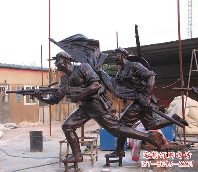 烟台战士人物铜雕