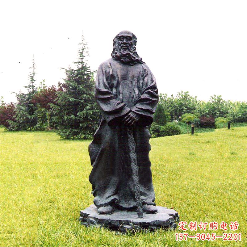 烟台张大千铜雕像-公园近代名人著名人物雕塑