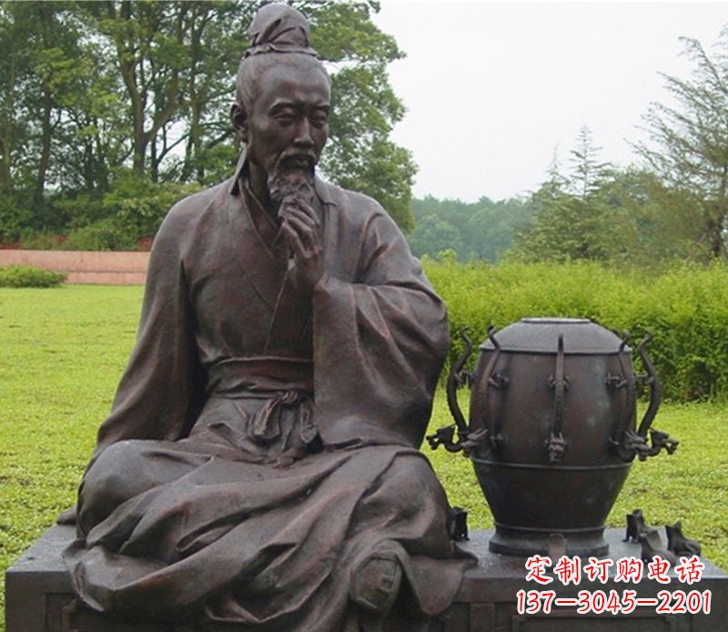 烟台张衡科学家铜雕