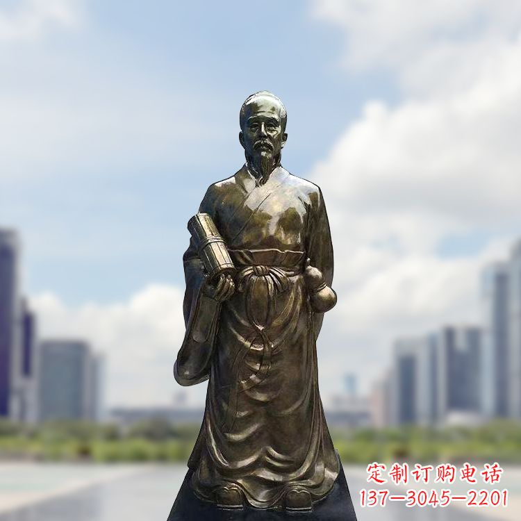 烟台张仲景仿铜玻璃钢雕塑