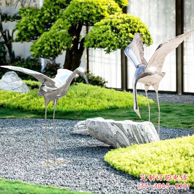 烟台长春不锈钢动物鹤雕塑