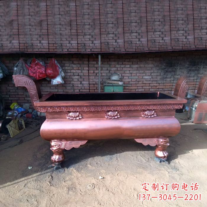 烟台长方形铜香炉