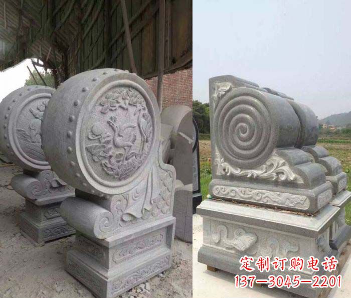 烟台招财抱鼓石大理石门墩