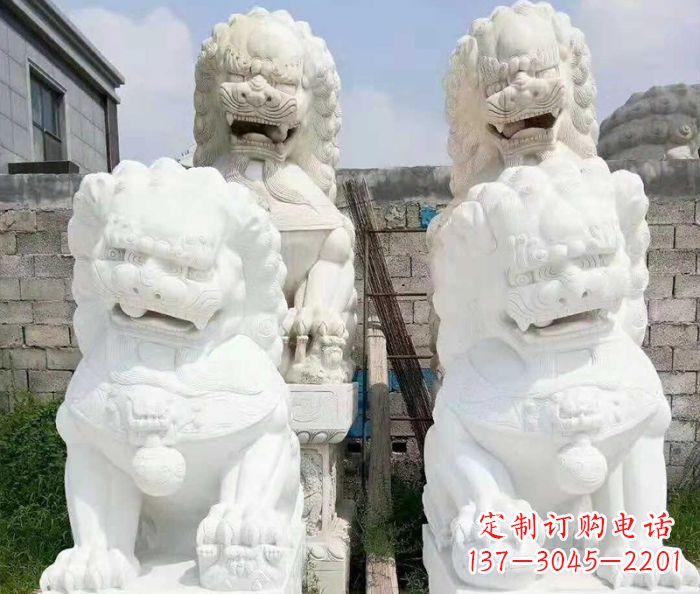 烟台招财动物汉白玉狮子石雕