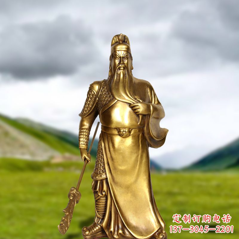 烟台招财关公铜雕像