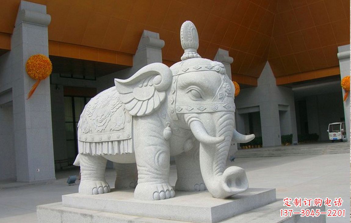 烟台招财吉祥大象石雕