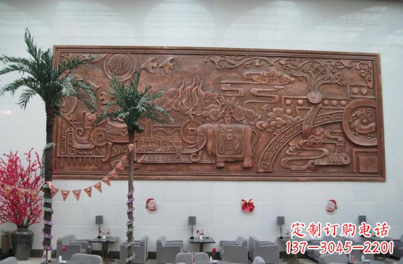 烟台招财进宝大象铜浮雕