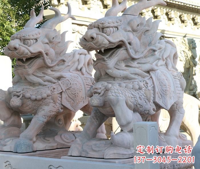 烟台招财瑞兽麒麟石雕 (2)