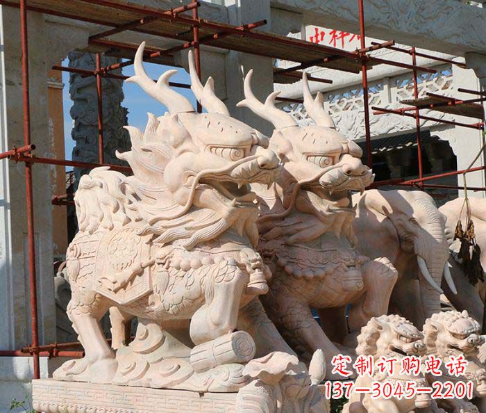烟台招财瑞兽麒麟石雕