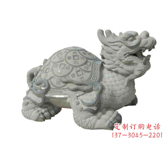 烟台招财神兽大理石龙龟石雕