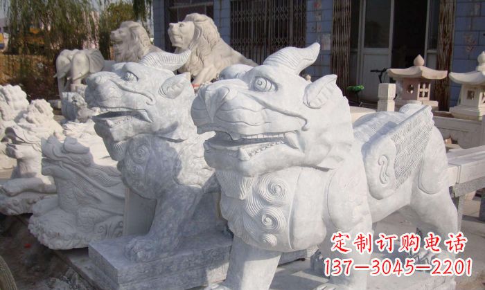 烟台招财神兽大理石貔貅石雕